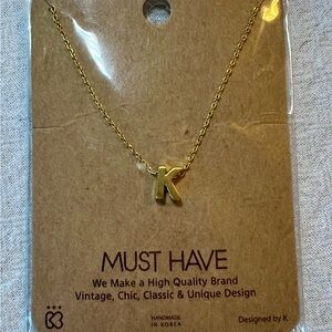Must Have Gold 'K' Pendant Necklace